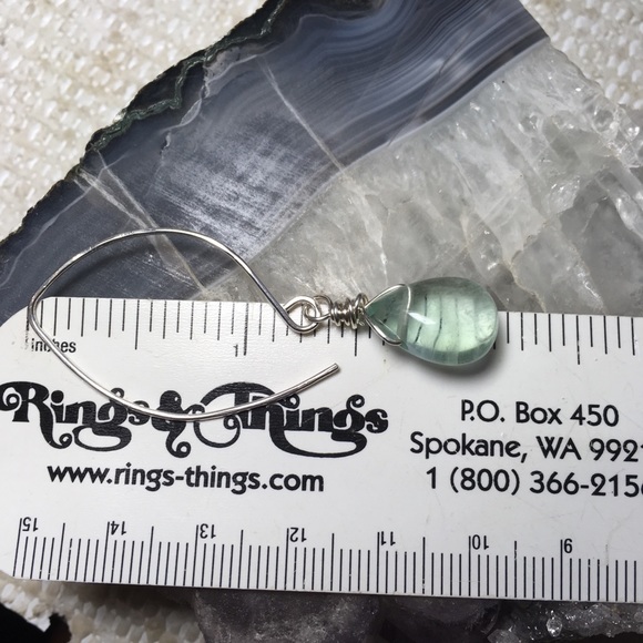 ✨ Sterling Marquise Fluorite Gemstone Earrings - Picture 4 of 4